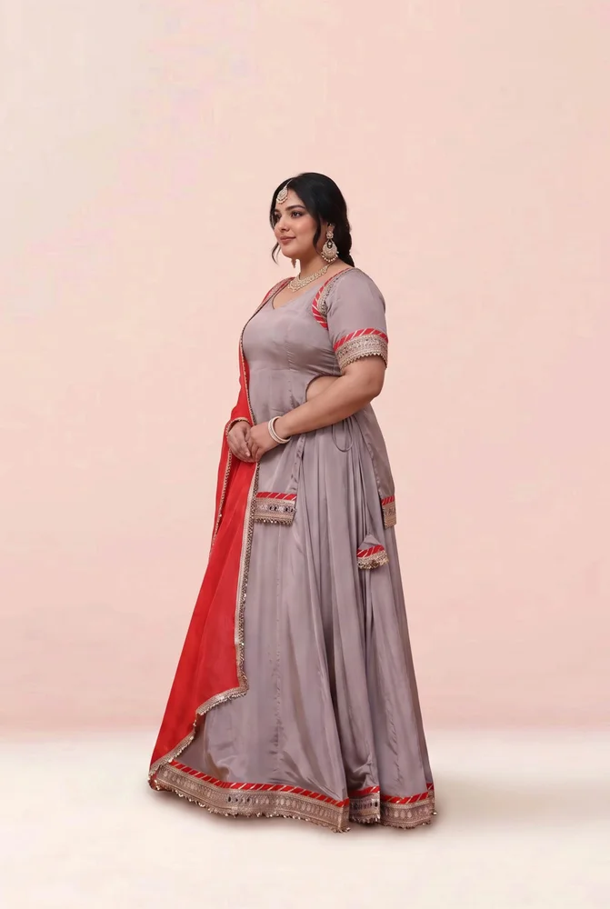 Surbhi Aaina Chinon Lehanga Set 2