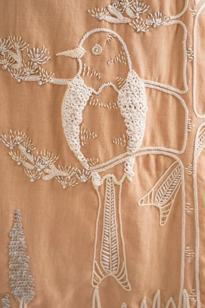 Latte Chase - Midtown Midi Dress in Hand Embroidery 2