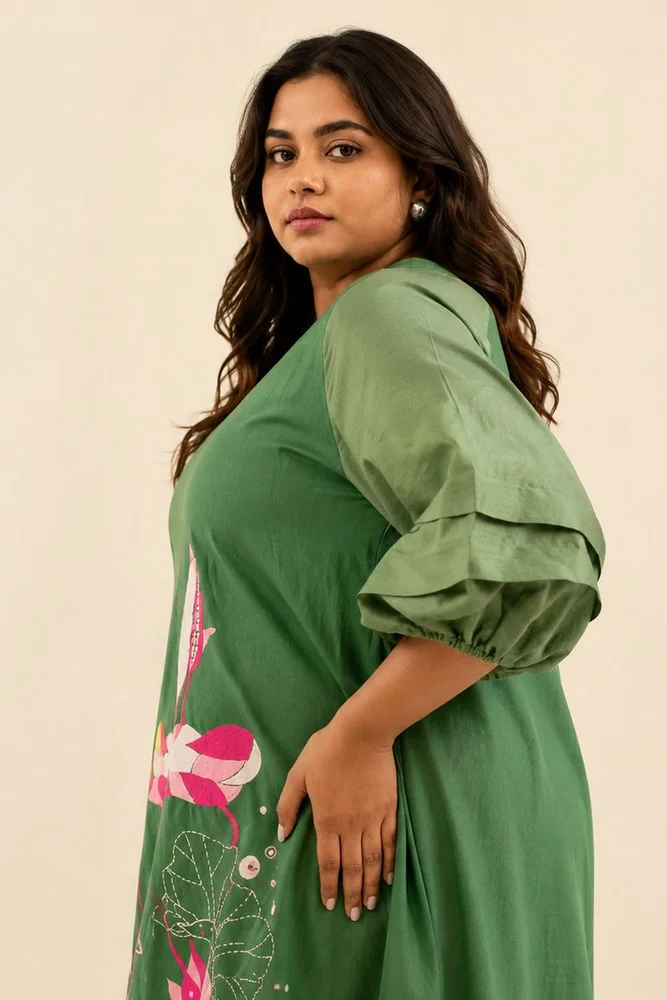 Pine Green Suvi Set - Embroidered Tunic + Pants 4