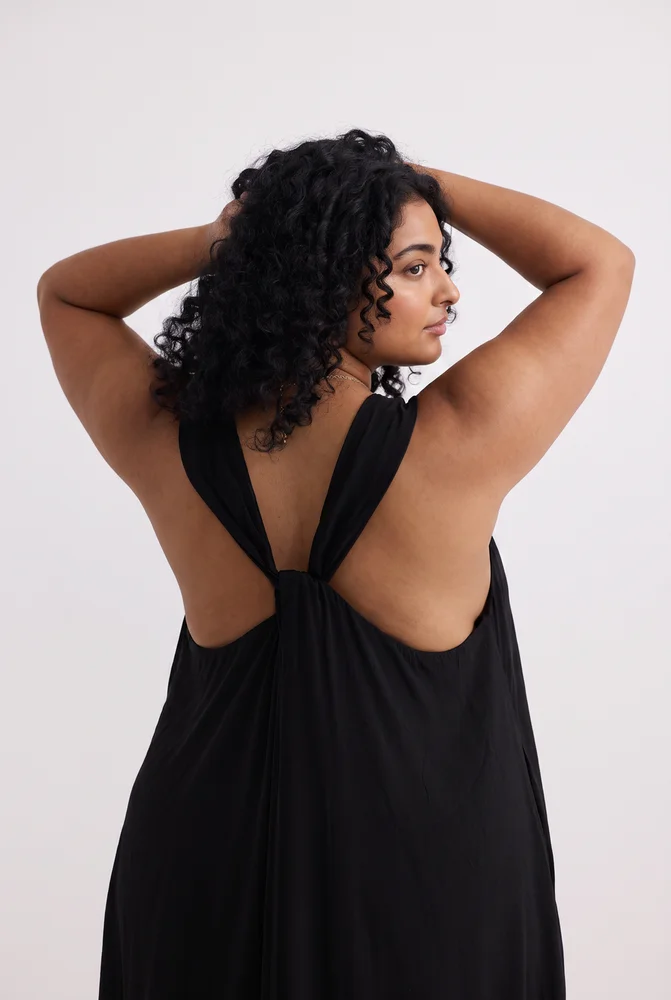 Crossed in Chic Sleeveless Maxi Dress in Black 3