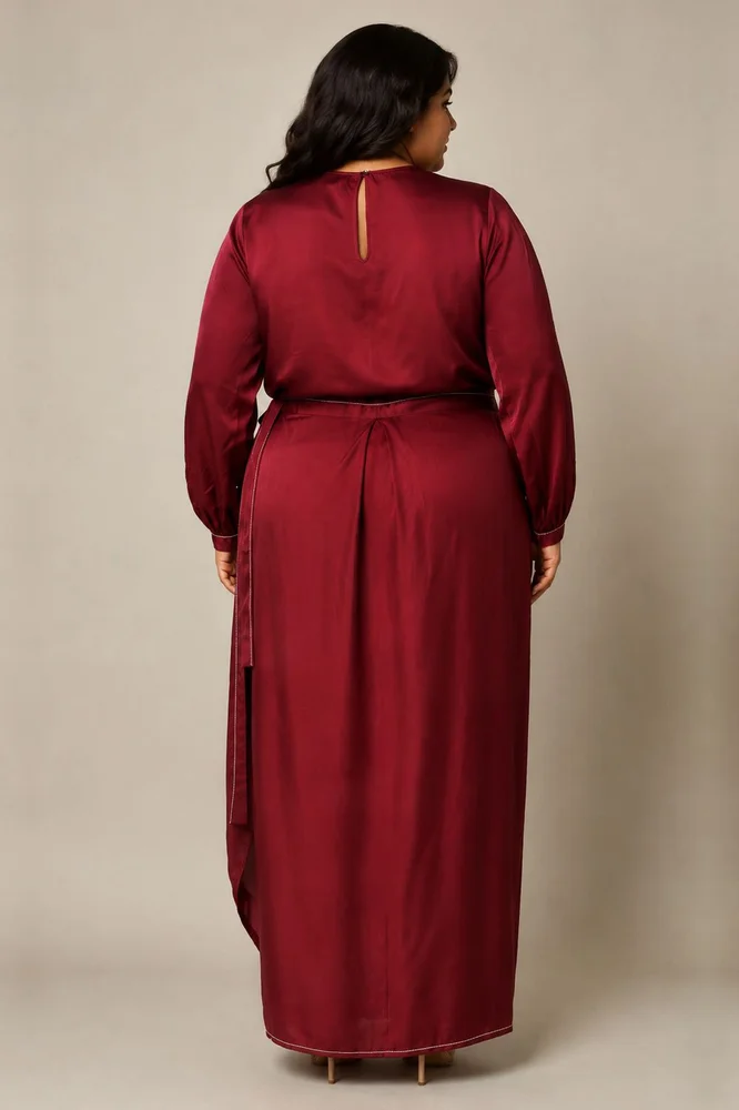 Cathy - One Piece Blouson Drape Skirt 2