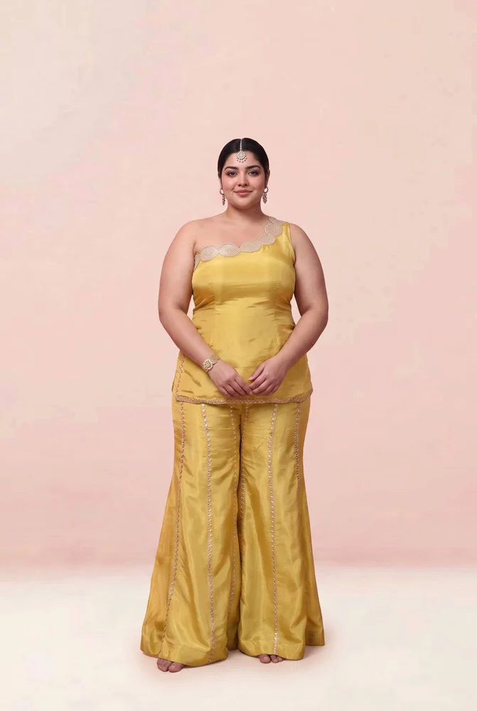 Saba Cosmo One Shoulder Sharara Set