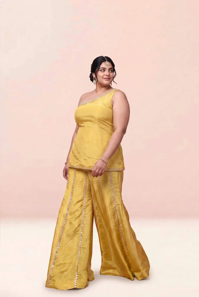Saba Cosmo One Shoulder Sharara Set 4