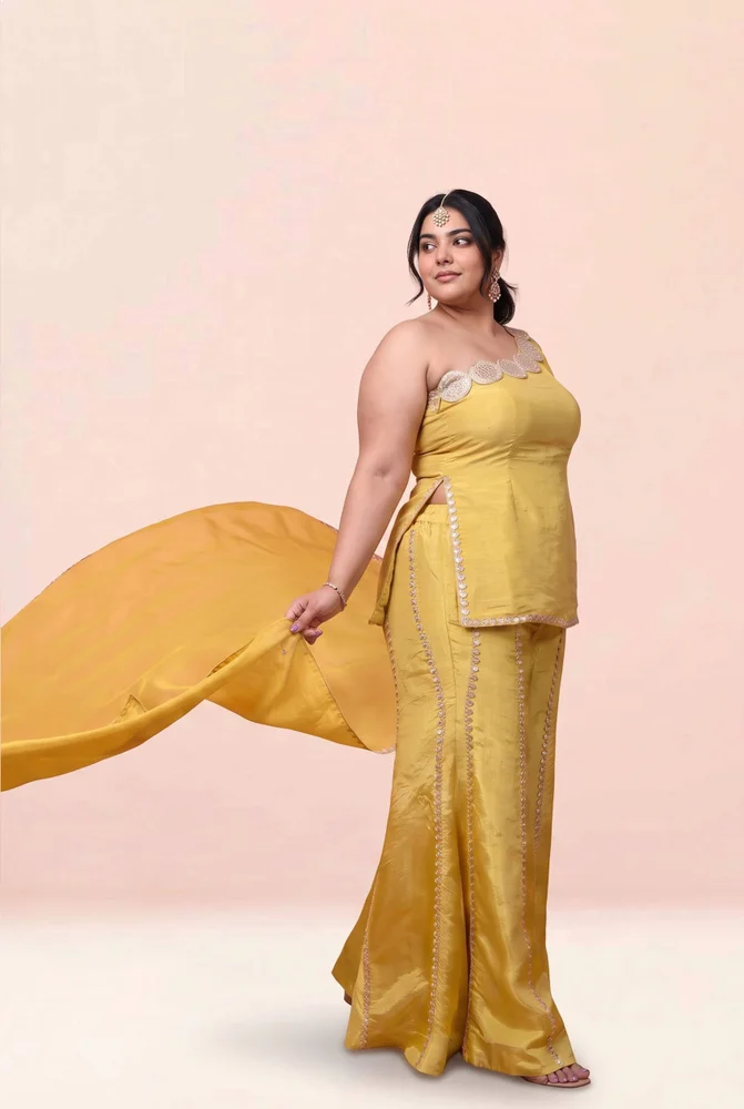Saba Cosmo One Shoulder Sharara Set 3
