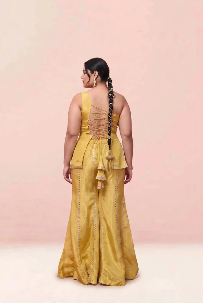 Saba Cosmo One Shoulder Sharara Set 2