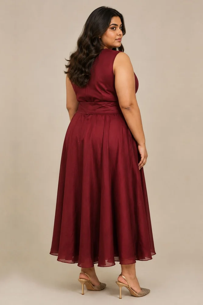 Huda - The Venetian Long Dress with Belt 2