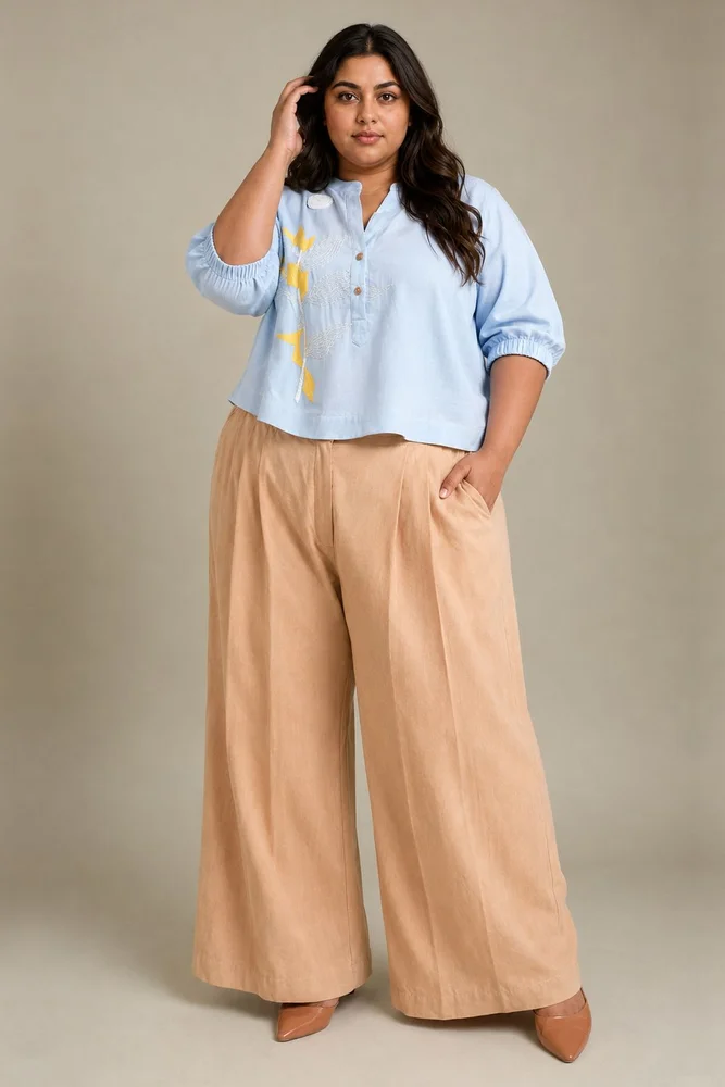 Ice Blue Terra - Pleated Long Pants 5