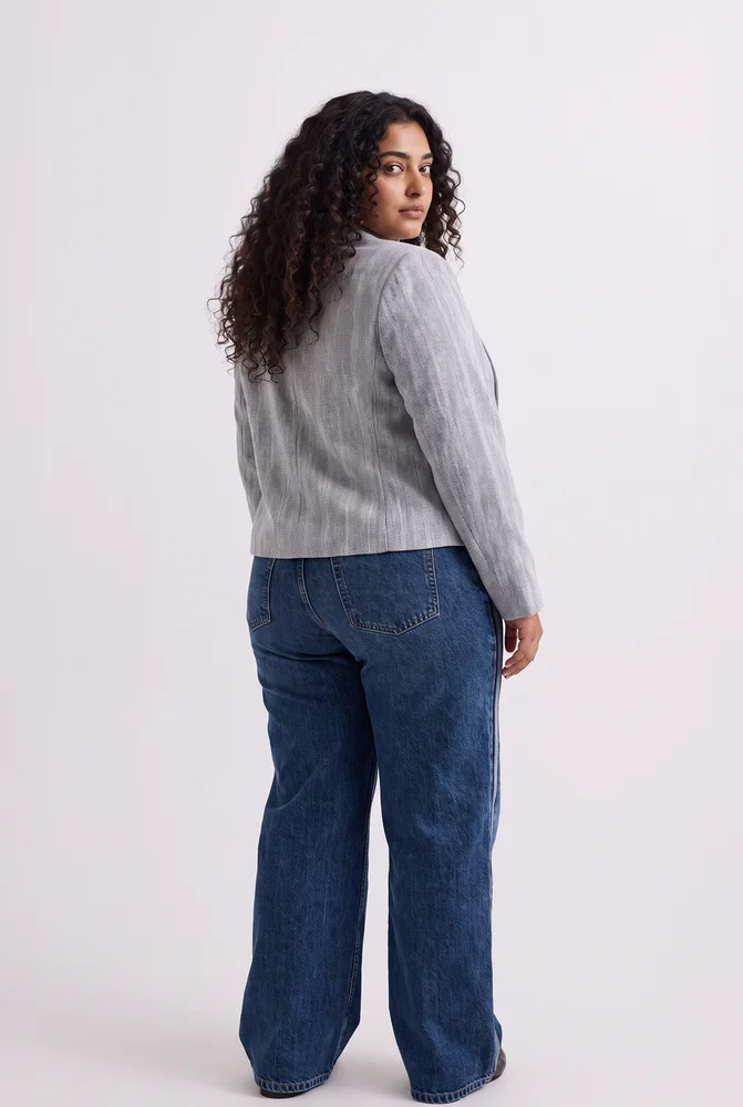 Lady Jacket in Grey Cotton Tweed 2
