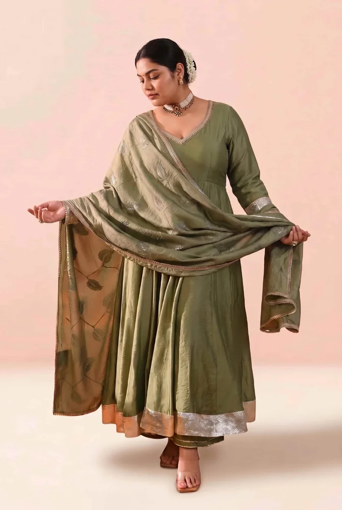 Prisha chanderi anarkali set 2
