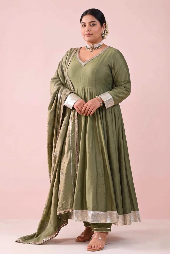 Prisha chanderi anarkali set