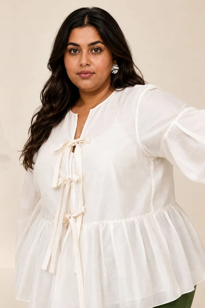 Ivory Toni - Multi Knot Peplum Top with Slip 4