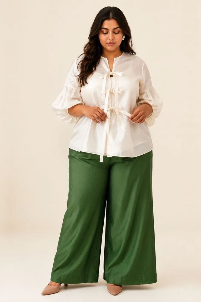 Ivory Toni - Multi Knot Peplum Top with Slip 7