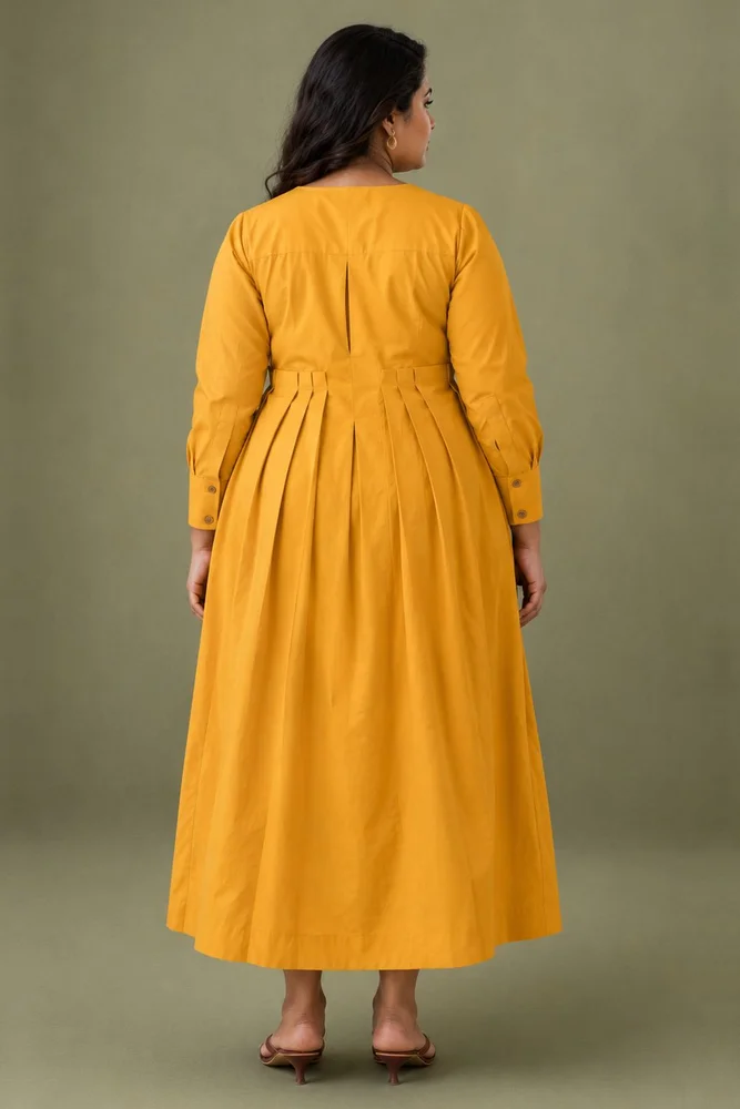 Clementia : Cotton Wrap Midi Dress fo in Orange | Casual Summer Dress 2