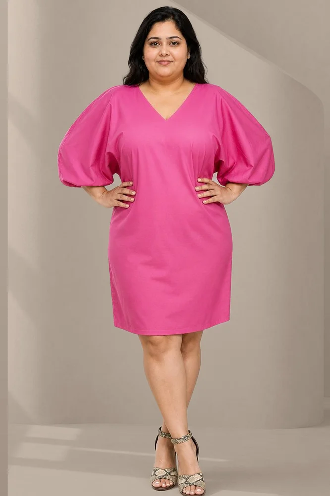 LIZ Fuchsia Knee Length Dress 4