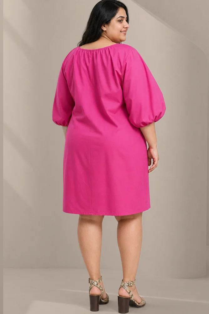 LIZ Fuchsia Knee Length Dress 2