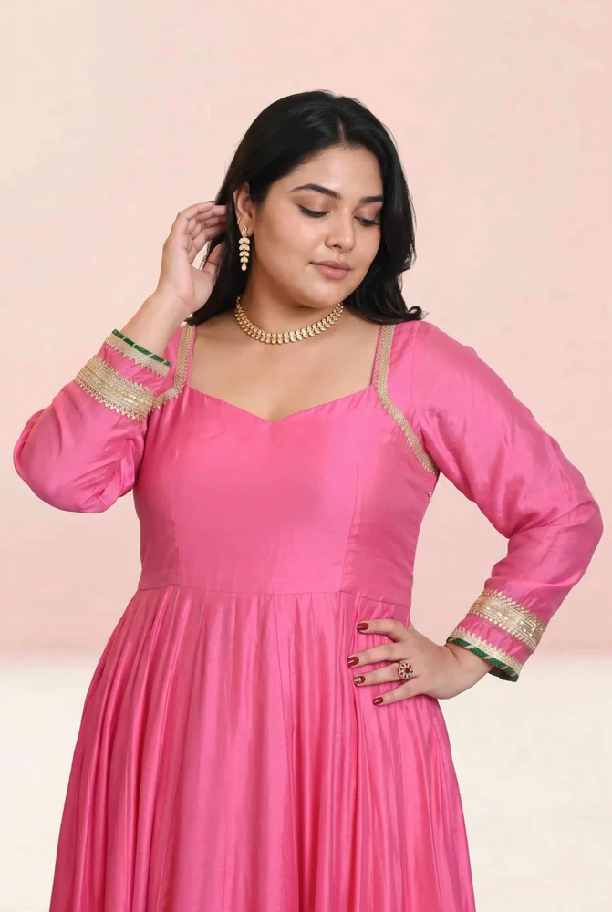 Pranavi Chanderi anarkali set 5