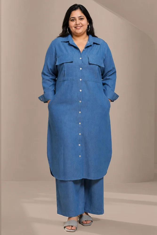 HAILEY Medium Blue Denim Co-Ord Set