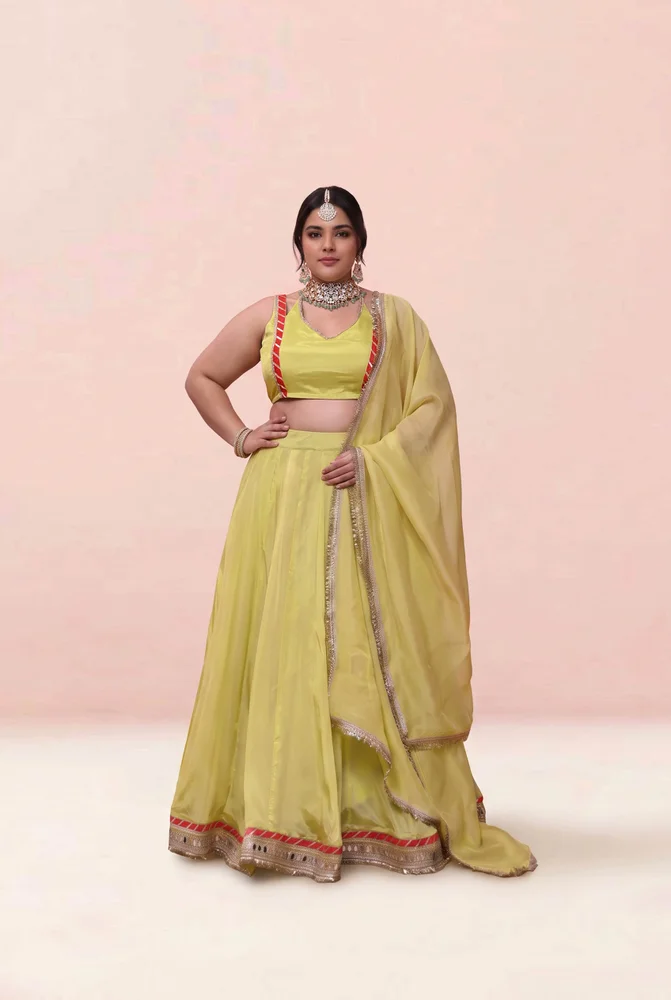 Aakriti Aaina Chinon Lehanga Set