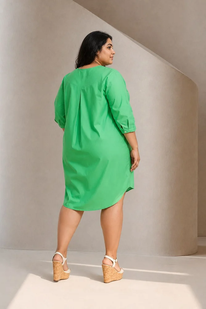 MONACO Apple Green Shirt Dress 5