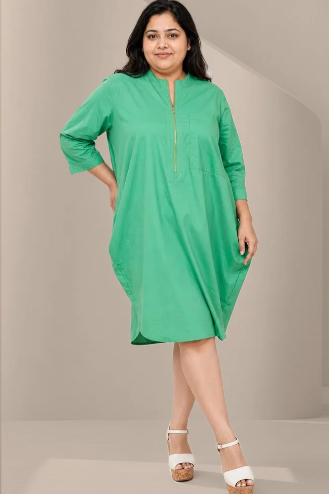 MONACO Apple Green Shirt Dress