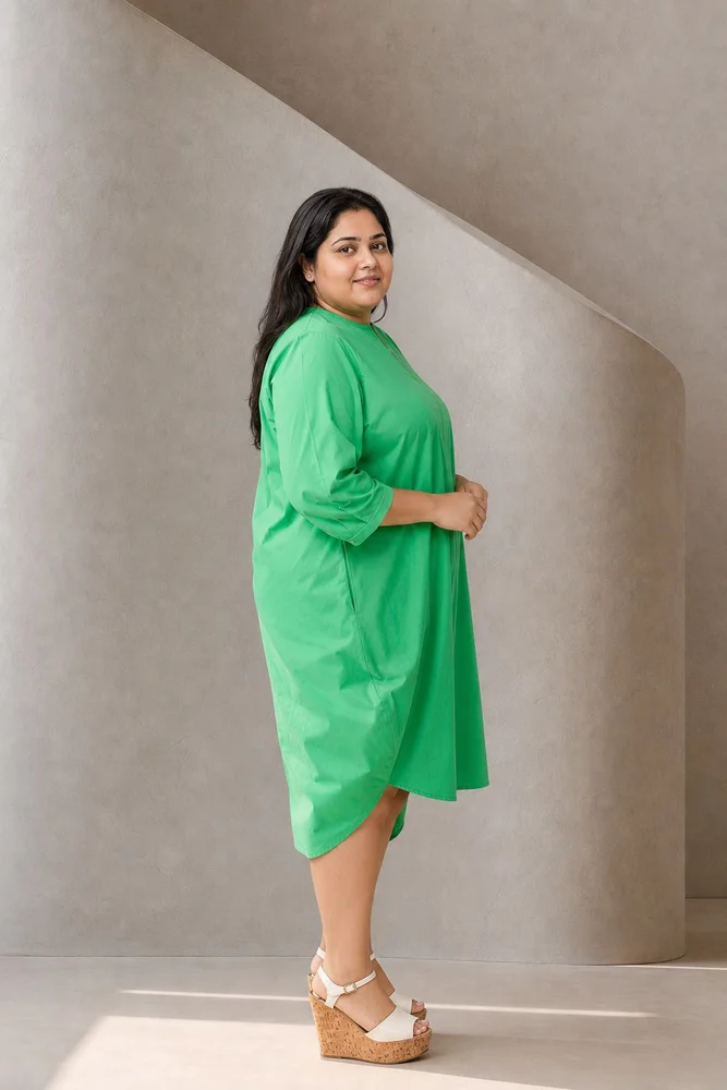 MONACO Apple Green Shirt Dress 4