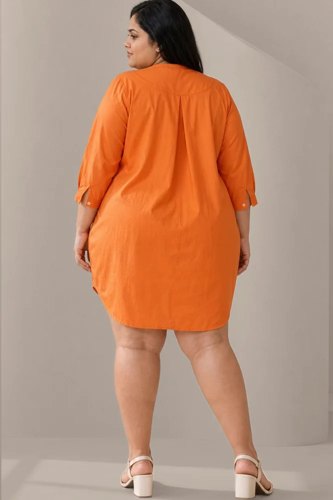 Monaco Orange Shirt Dress 2