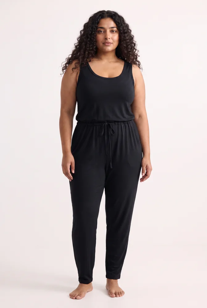 Relaxed Drawstring Jumpsuit in Black 6