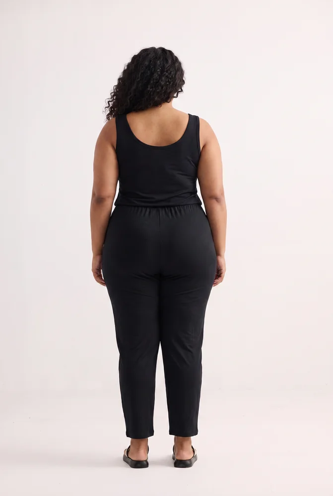 Relaxed Drawstring Jumpsuit in Black 8