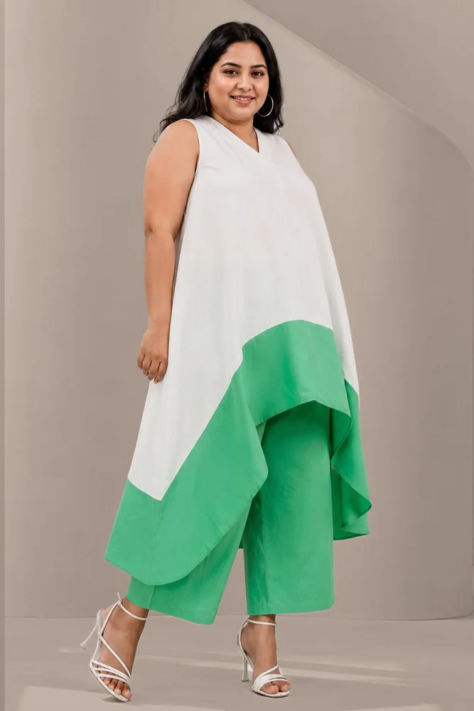 Kochi Co-Ord Set (Green & White) 3