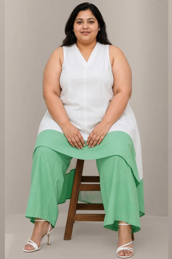 Kochi Co-Ord Set (Green & White) 5