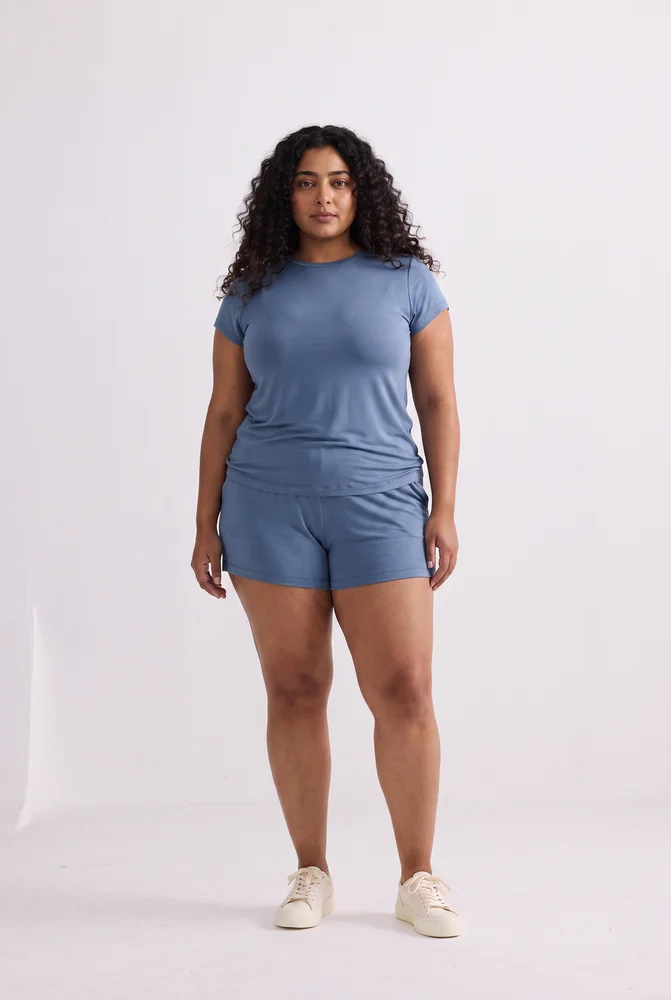 Essential Short Sleeve Tee in Blue