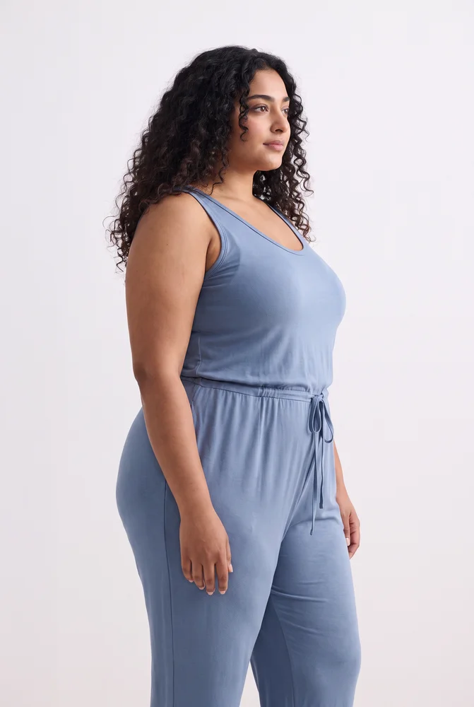 Relaxed Drawstring Jumpsuit in Blue 5