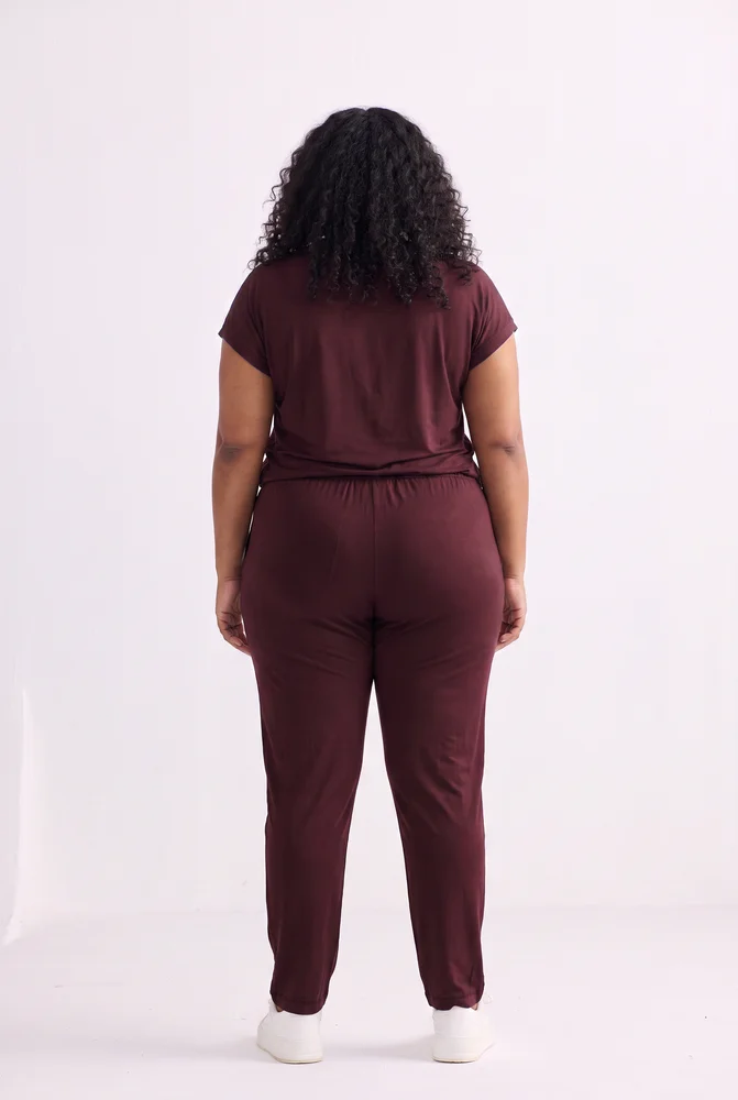 Wide Leg Pant in Merlot 3