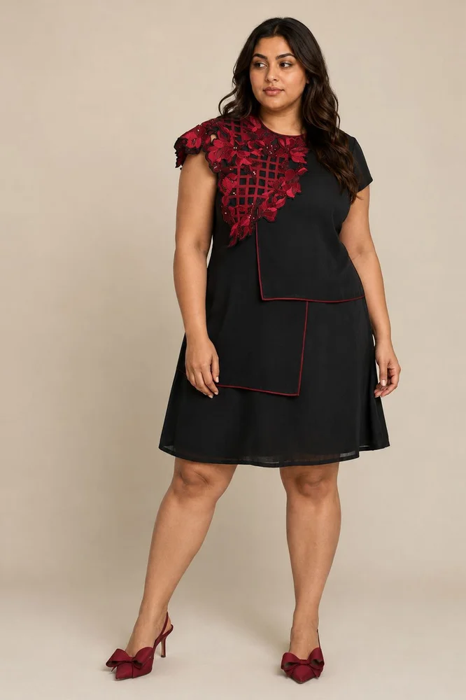 Monica - Shoulder Bib Ladder Dress