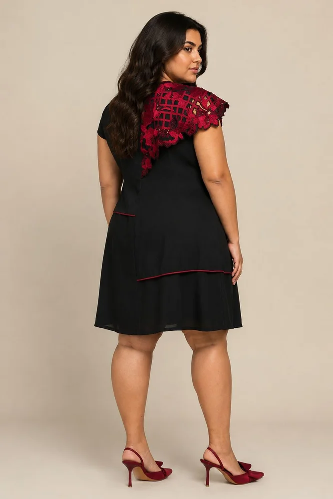Monica - Shoulder Bib Ladder Dress 2