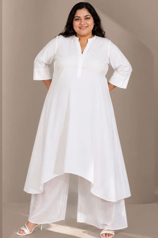 Adaara asymmetrical hem kurta Co- Ord set