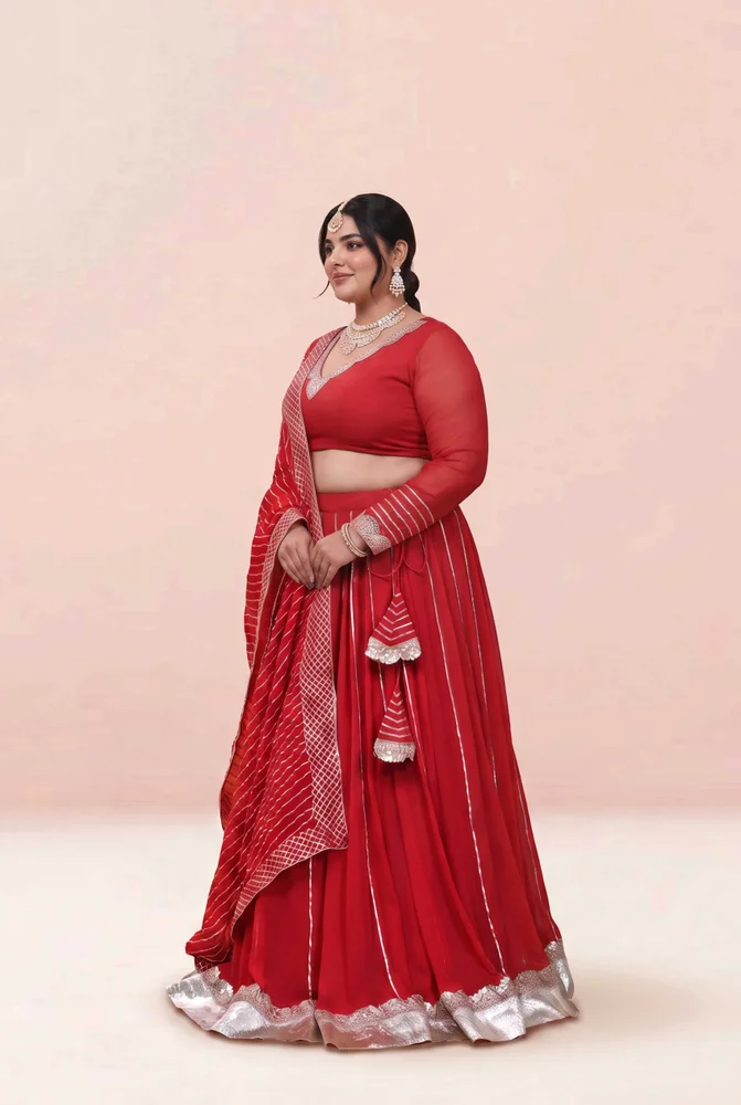 Sukhmani Red Georgette Lehanga Set 3