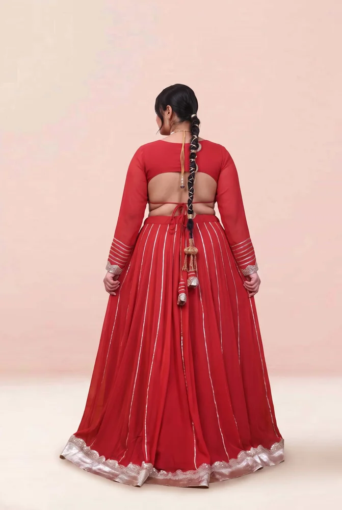 Sukhmani Red Georgette Lehanga Set 4