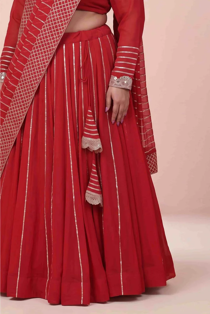 Sukhmani Red Georgette Lehanga Set 5