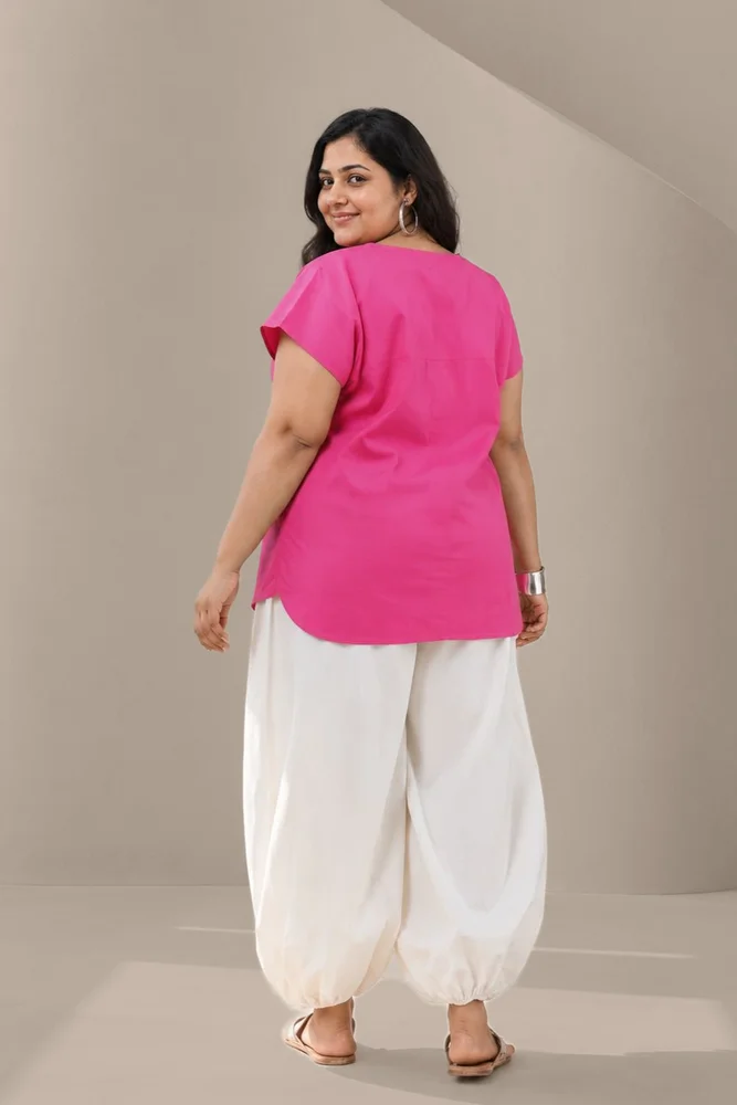 NIA TOP WITH VEDA PANTS (Pink & White) 4