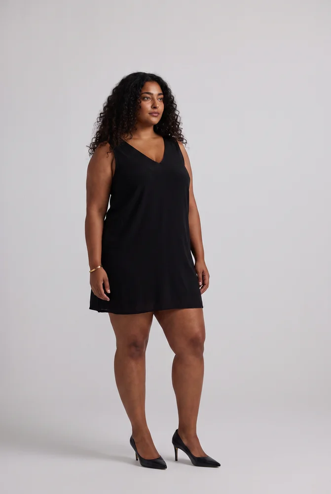 Midnight Muse V-neck Short Dress in Black 3