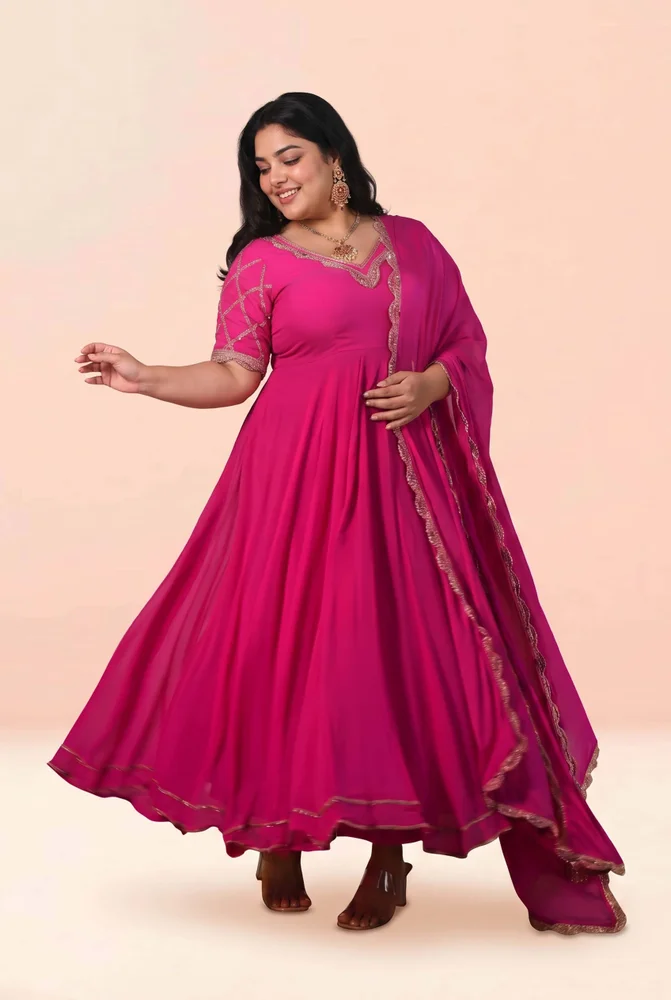 Jivika pink anarkali set 2