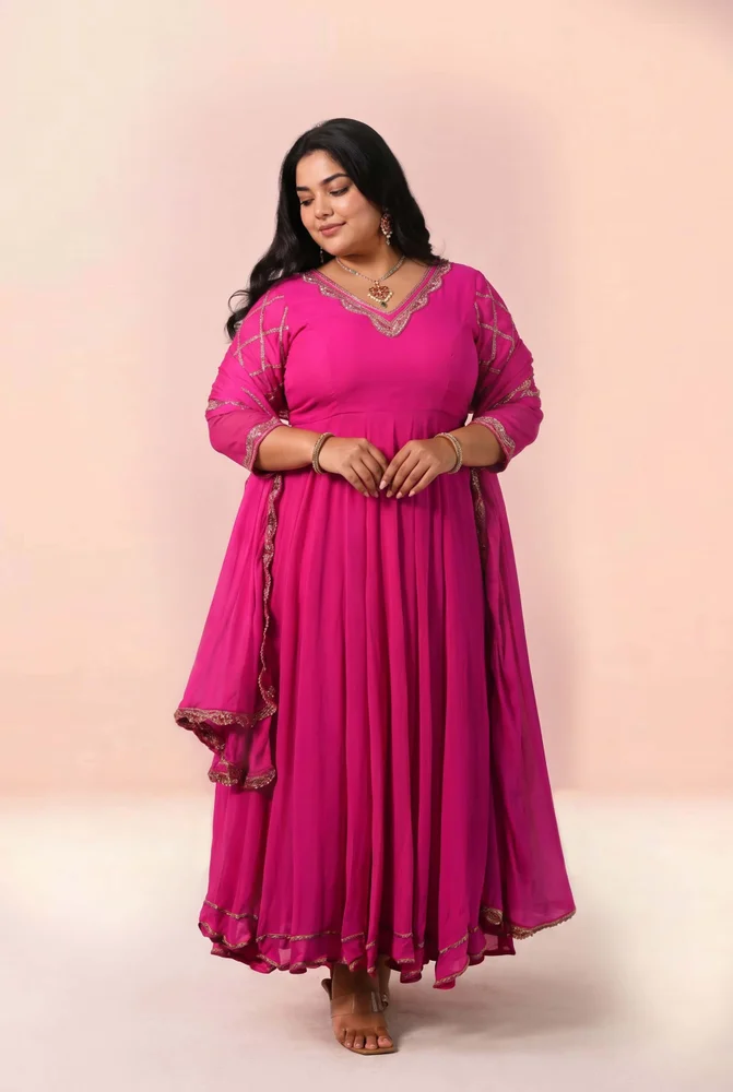 Jivika pink anarkali set