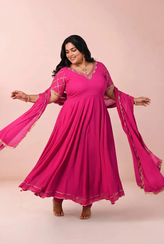 Jivika pink anarkali set 3