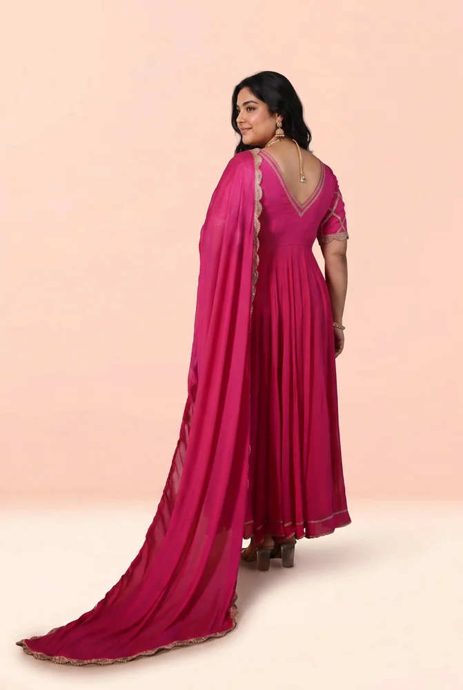 Jivika pink anarkali set 4