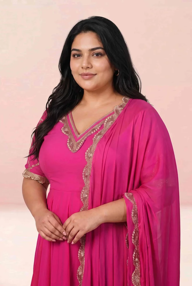 Jivika pink anarkali set 5