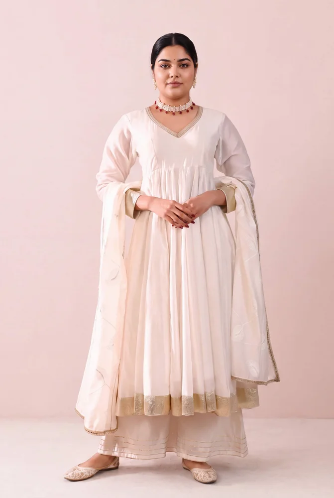 Warisha chanderi anarkali set