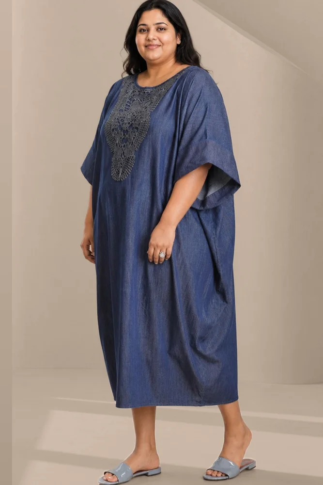 70s KAFTAN- DENIM&LACE 3