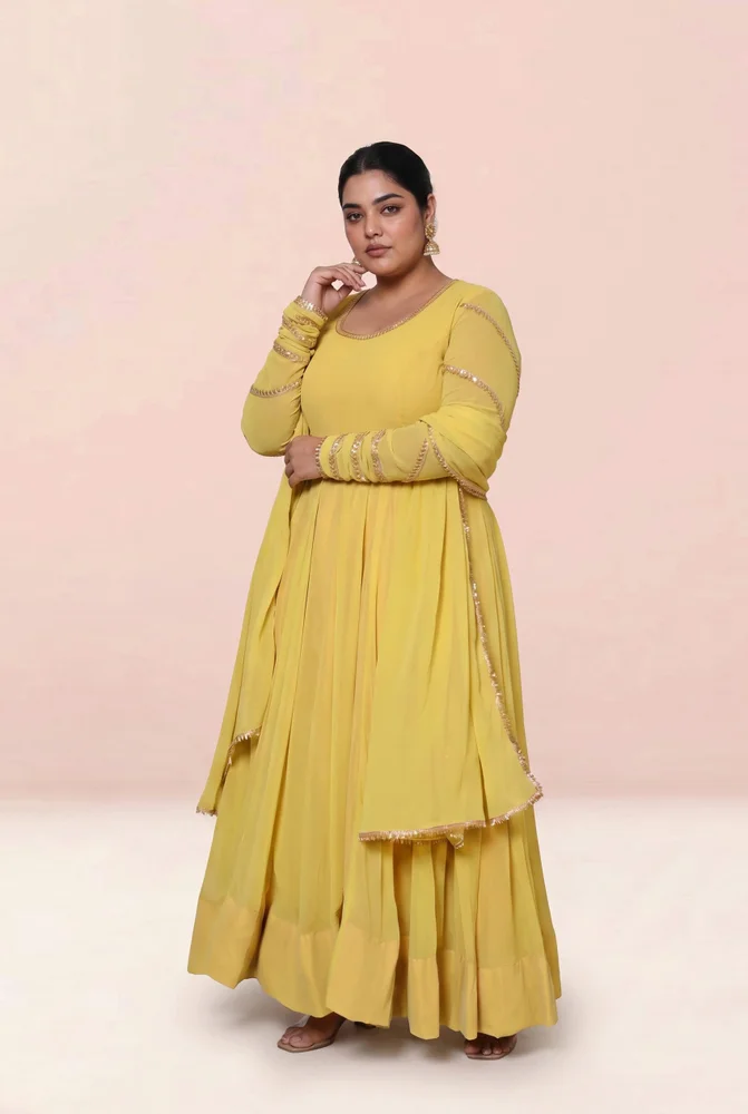 Viti yellow anarkali set 3