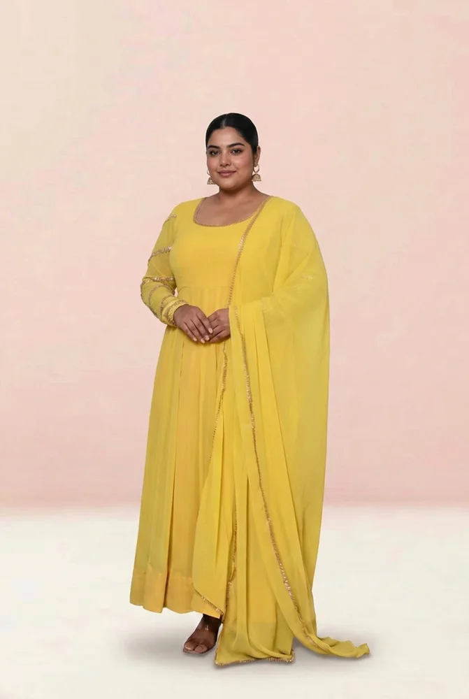 Viti yellow anarkali set